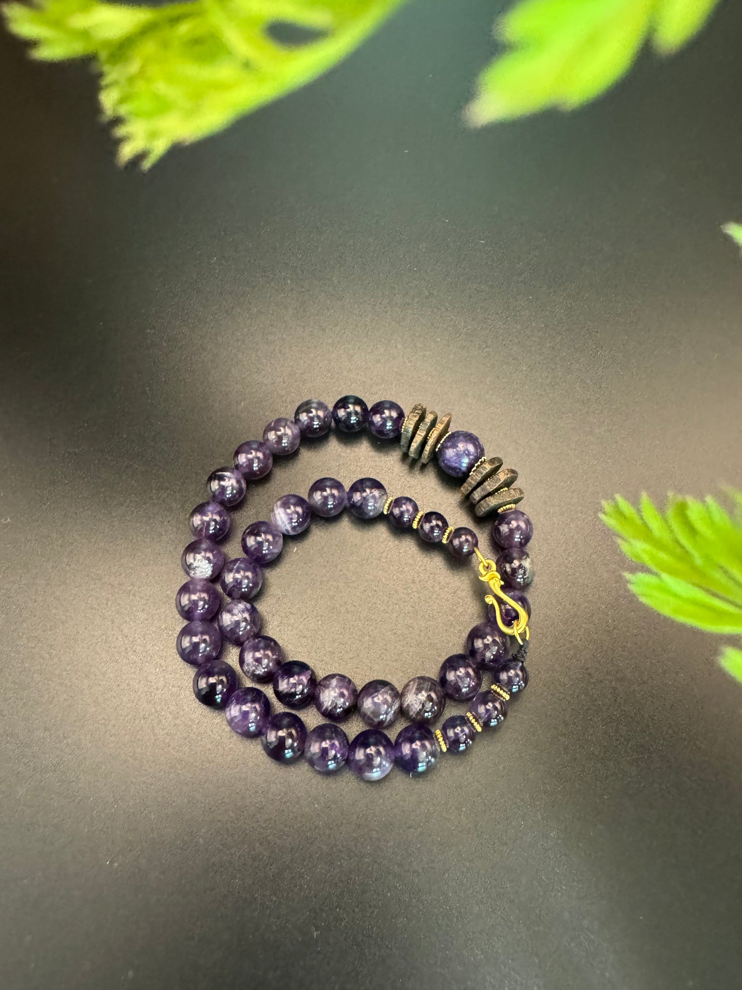Amethyst Double Circle Buckle Style Bracelet