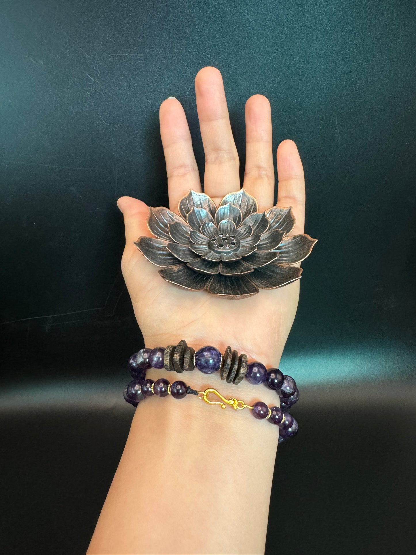 Amethyst Double Circle Buckle Style Bracelet