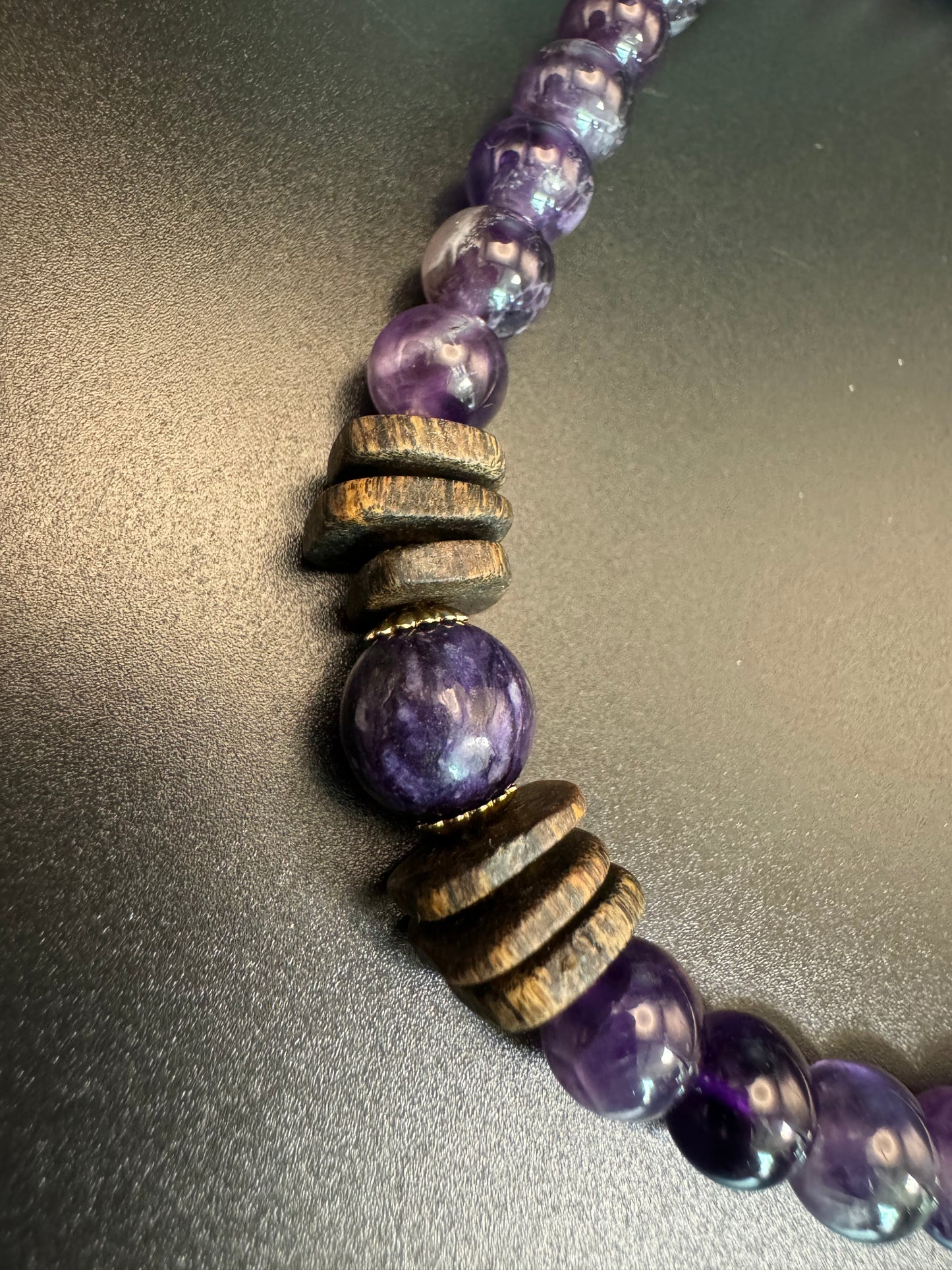 Amethyst Double Circle Buckle Style Bracelet