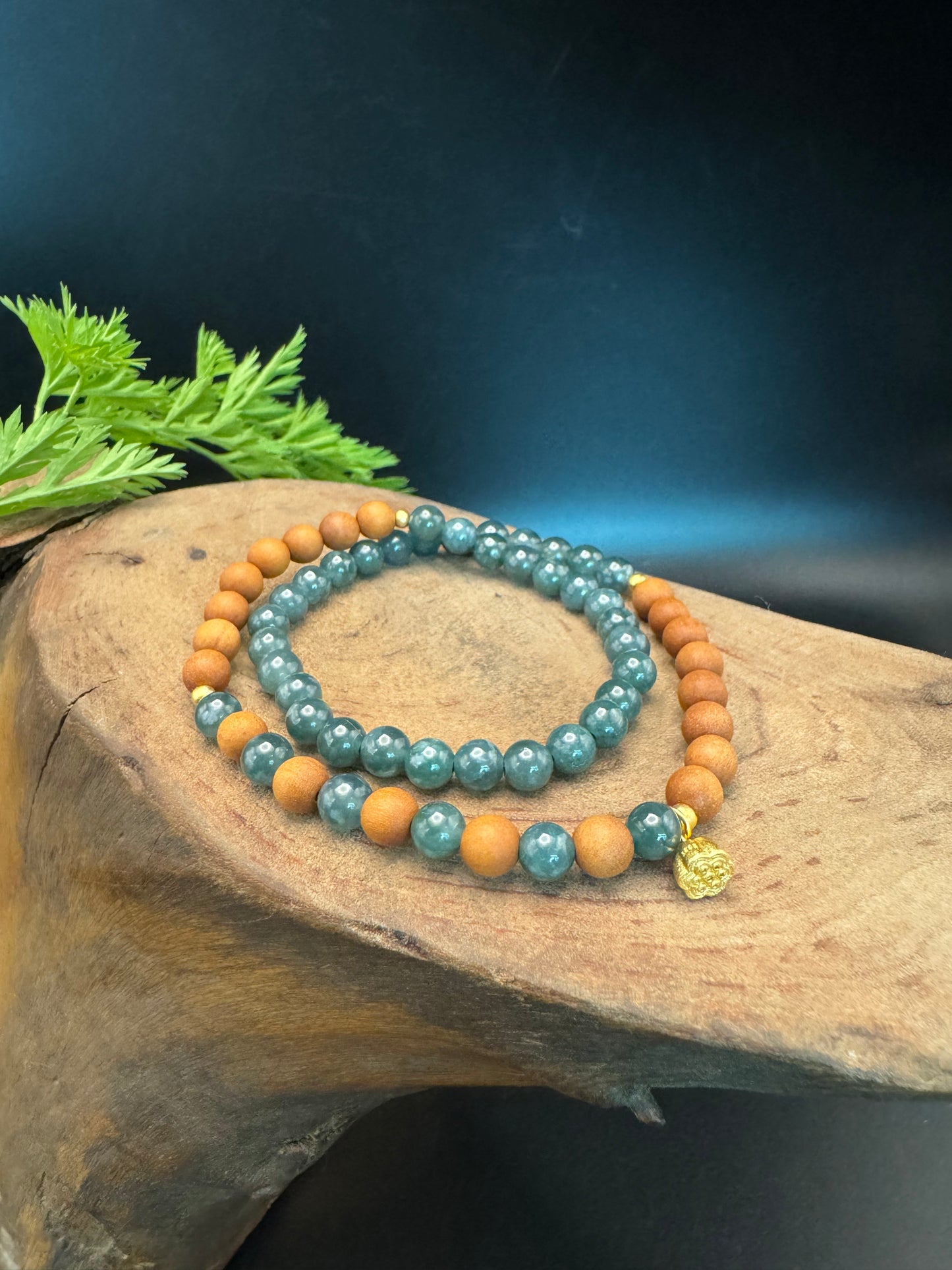 Blue Water Lily Pod Bracelet