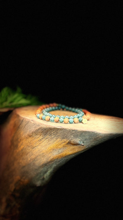 Blue Water Lily Pod Bracelet