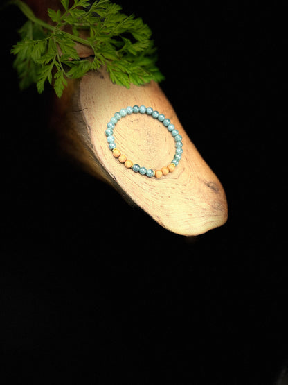 Blue Sandalwood Single Circle Bracelet