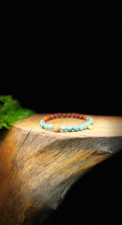 Blue water hyacinth single loop bracelet