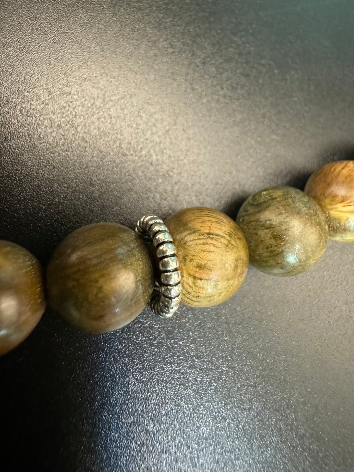 Double Circle Sandalwood Purple Crystal Bracelet