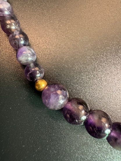 Amethyst Sandalwood Necklace and Bracelet Two-in-One