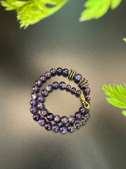 Amethyst Double Circle Buckle Style Bracelet