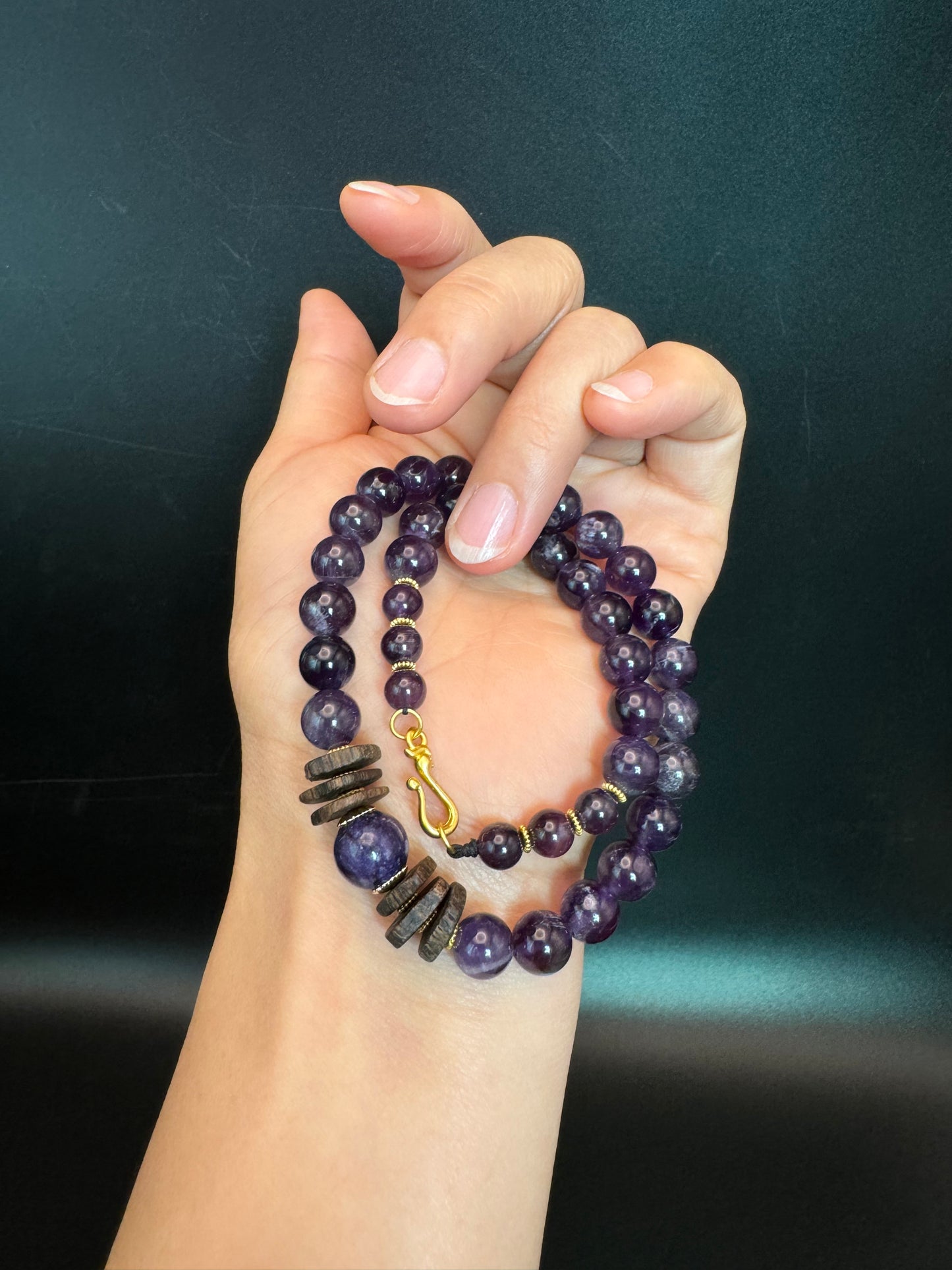 Amethyst Double Circle Buckle Style Bracelet