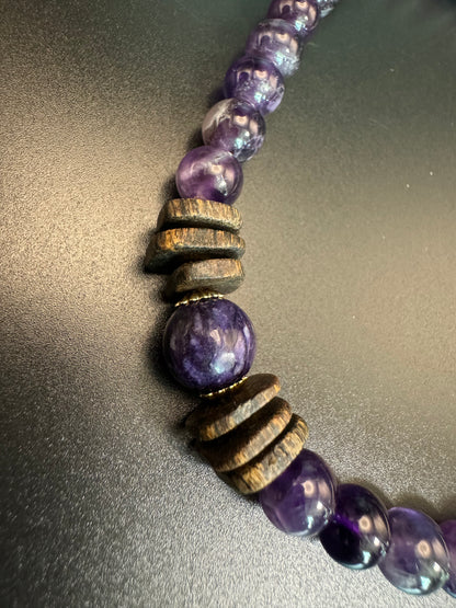 Amethyst Double Circle Buckle Style Bracelet