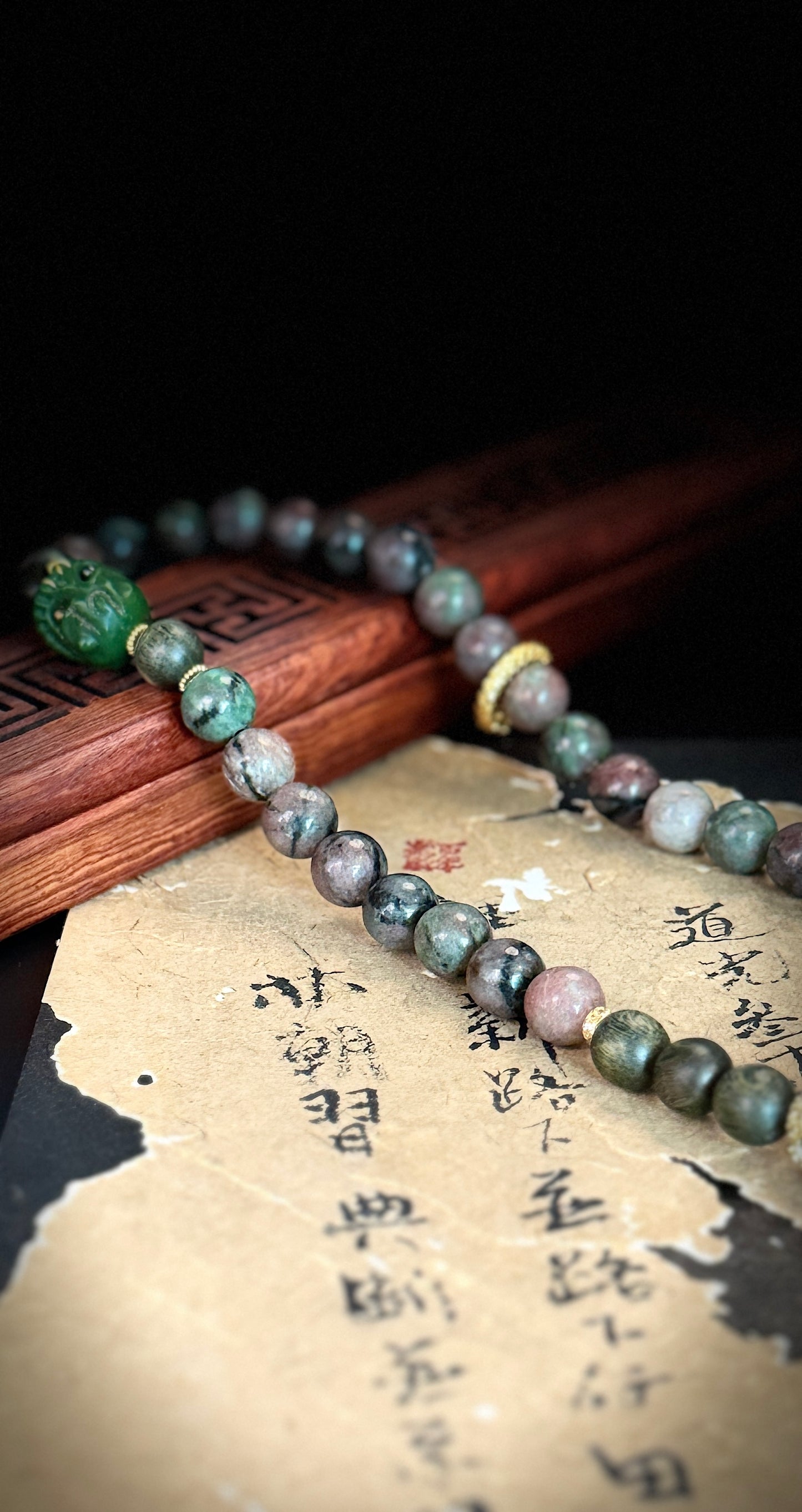 Garnet Sandalwood Bracelet