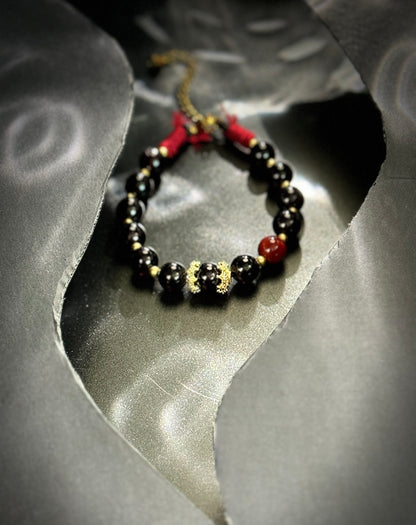 Purple Tooth Black Stone Garnet Southern Red Bracelet