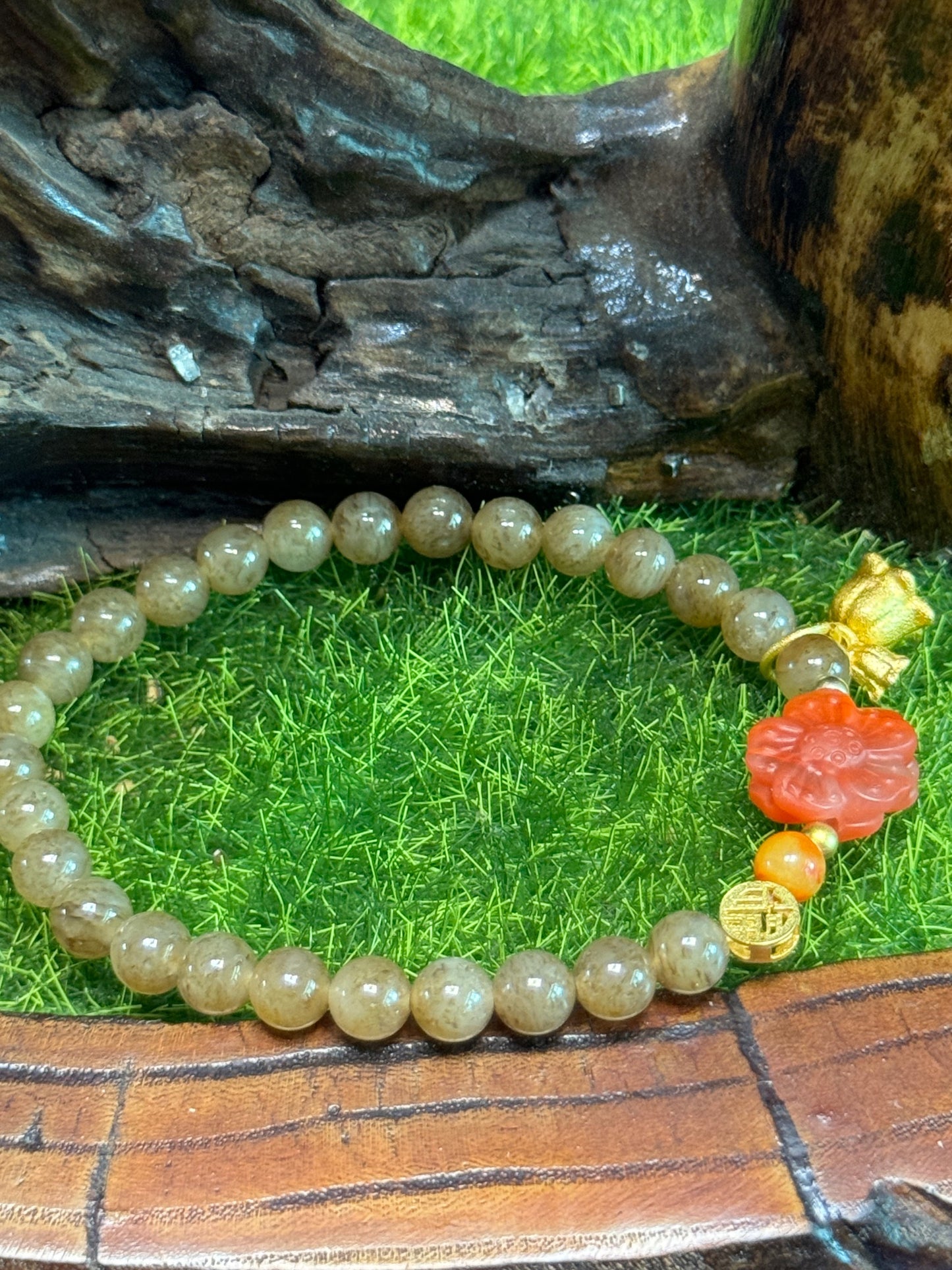 Hetian Jade Sand Gold Peace and Happiness Bracelet