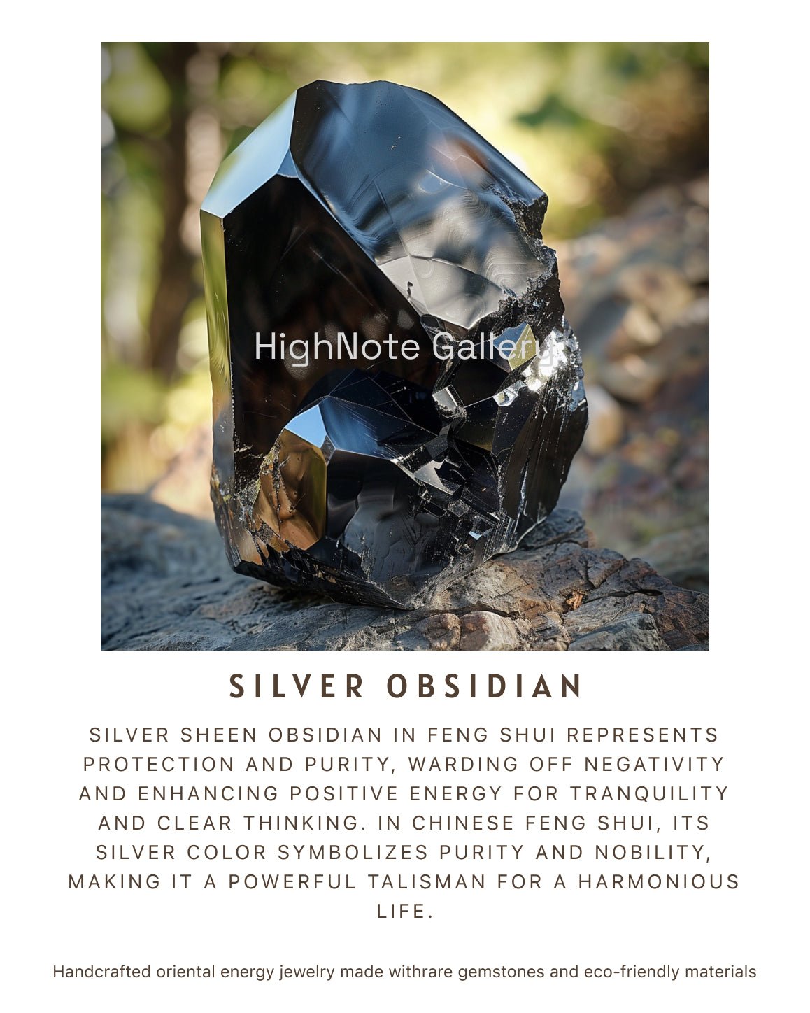 HighNote Gallerry Handmade Silver Obsidian Bracelet - HIGHNOTE