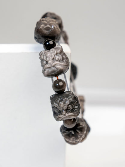 HighNote Gallerry Handmade Silver Obsidian Bracelet - HIGHNOTE