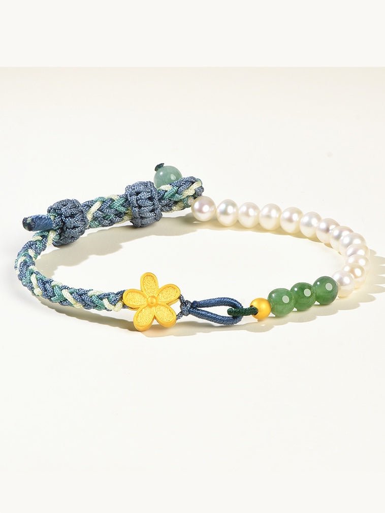 Spiritual Energy's three - color hand - knit bracelet is inspired by Oriental Elegance: Butterflies Among Flowers from The Palace Museum's collection. - HIGHNOTE