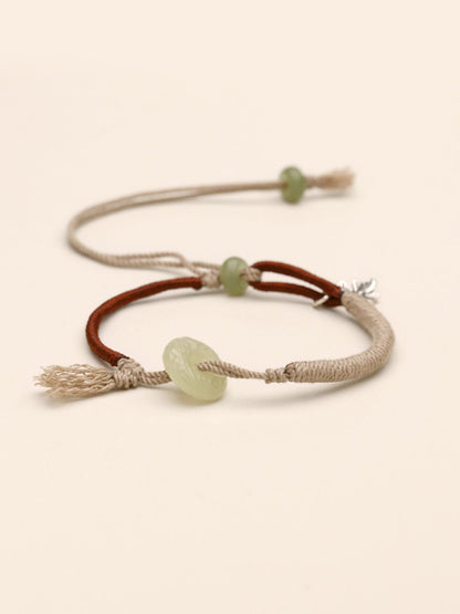 The Palace Museum "Xugu Mei crane painting axis" theme, and jade pendant two - color beads single pendant bracelet - HIGHNOTE