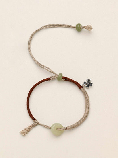 The Palace Museum "Xugu Mei crane painting axis" theme, and jade pendant two - color beads single pendant bracelet - HIGHNOTE